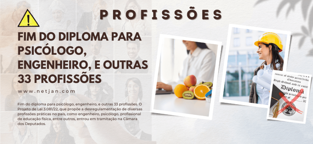 Fim do diploma para psicólogo, engenheiro, e outras 33 profissões